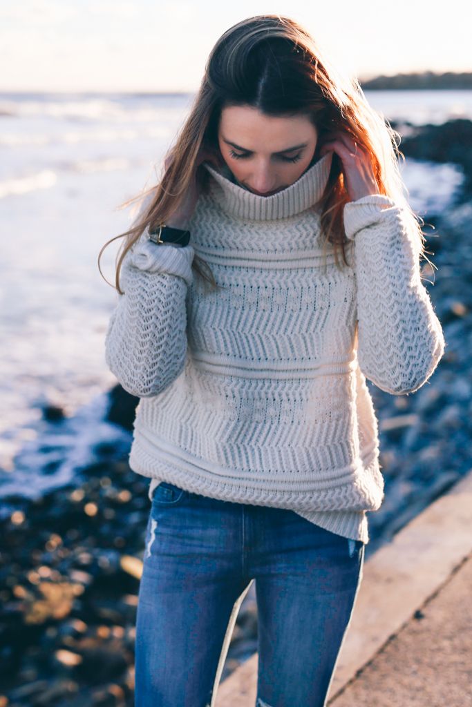 Chunky Knit Sweater and Skinny Jeans