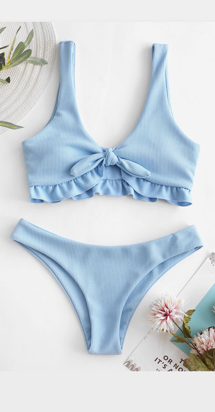 Cool Summer Blue Swimsuit sweet bikini set