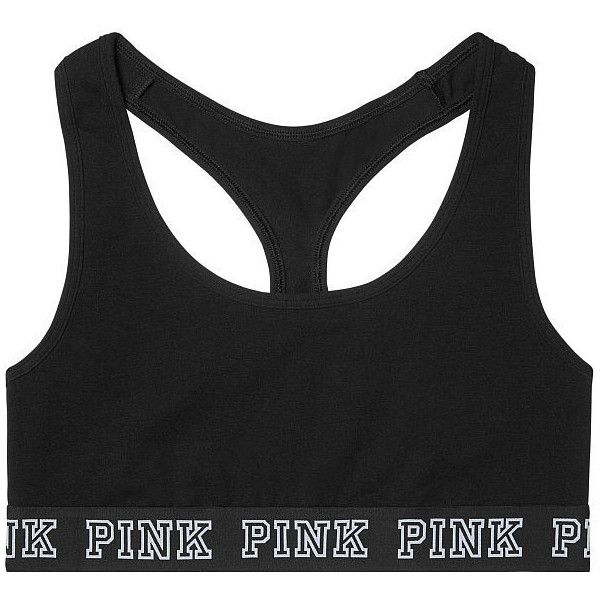 Cotton Bra Top PINK ($23) ❤ liked on Polyvore featuring sports bras, tops and …