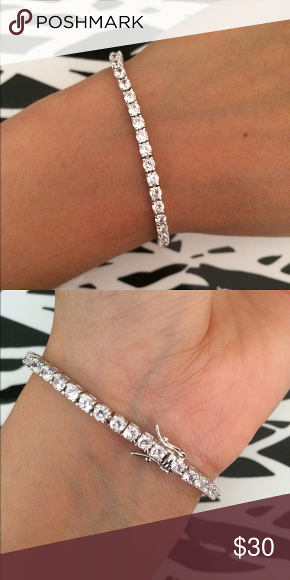 Crystal Diamond Tennis Bracelet  Crystal tennis bracelet. Perfect for prom, wedd…