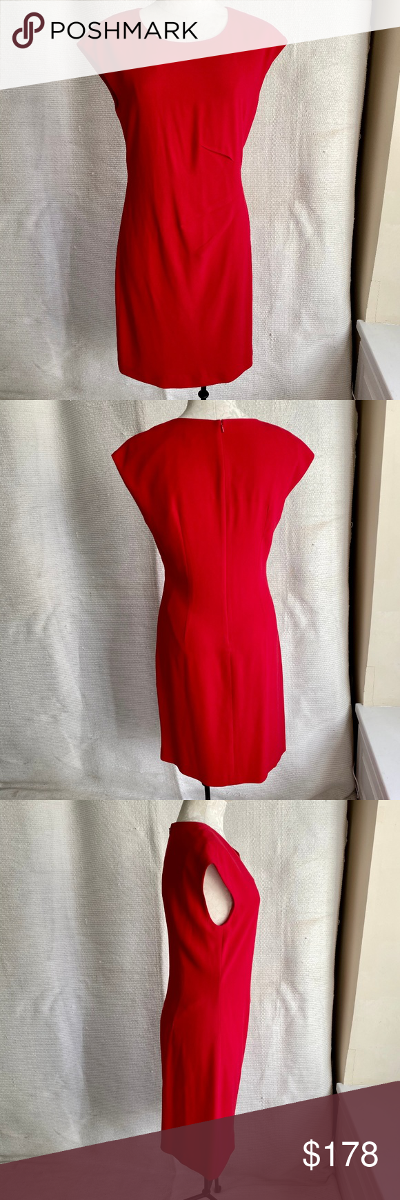 DKNY Red Cap Sleeveless Above the Knee Short Dress Donna Karan DKNY dress in a t…