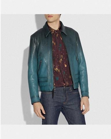 Deep Turquoise Stinger Leather jacket for Men