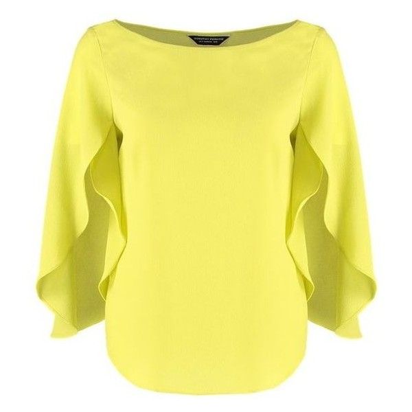 Dorothy Perkins Blouse lime green ❤ liked on Polyvore featuring tops, blouses,…