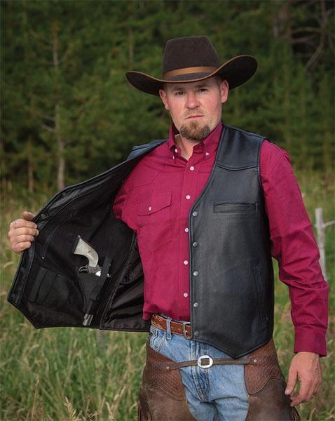 Drover Concealed Carry Leather Vest