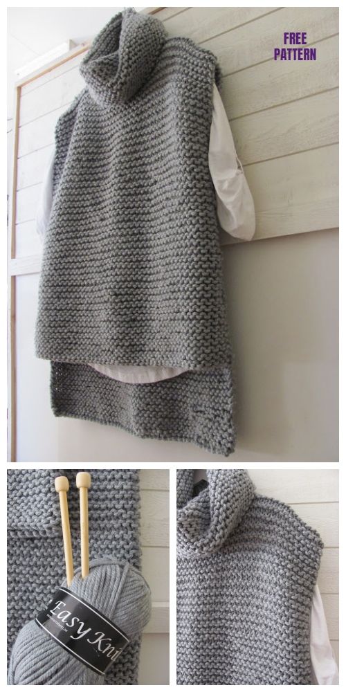 Easy Knit Women Sweater Vest Free Knitting Pattern