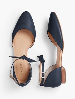Edison Ankle-Strap D’Orsay Flats – Soft Napa Leather | Talbots – SB July 2017