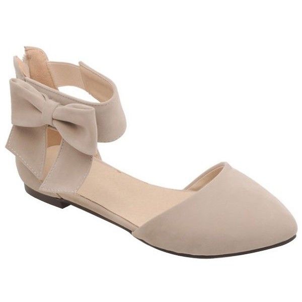 Elegant Bow and Zipper Design Flat Shoes For Women ($23) ❤ liked on Polyvore f…