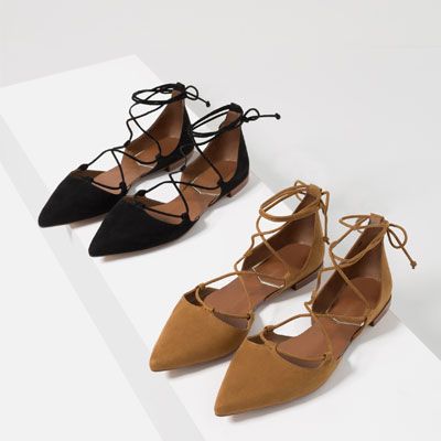 FLAT LACE-UP D’ORSAY SHOES-Flats-SHOES-WOMAN | ZARA United States  Can’t wait, o…