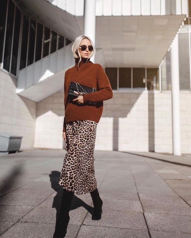 Fall trends leopard slip skirt