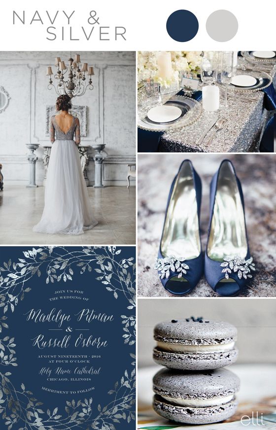 Five Stunning Navy Blue Color Palettes for 2017 Weddings