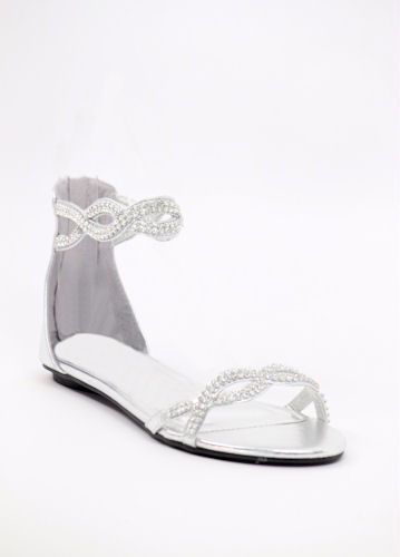 Flat Sandal Wedding Shoes Silver wedding shoes flat