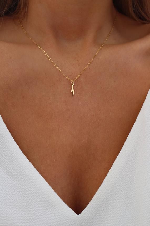 Gold Lightning Bolt Necklace | Dainty Gold Necklace | Lightning Necklace | Wizard Necklace | Bolt Necklace | Gift For Her | Flash Necklace