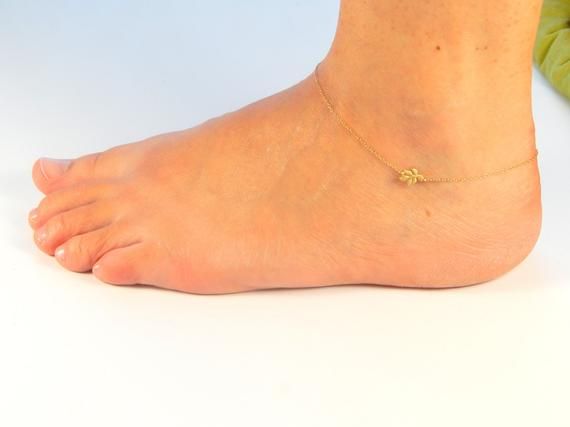 Gold leaf anklet, gold anklet, minimalist anklet, ankle chain, ankle bracelet, nature anklet, tree l