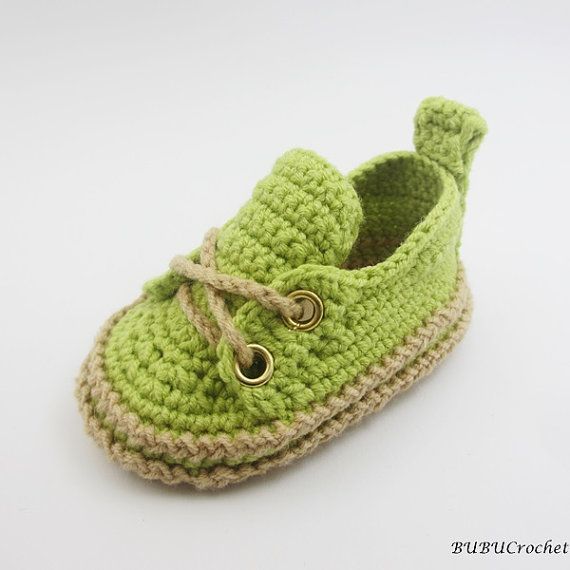 Green Baby Sneakers Crochet baby sneakers Crochet by BUBUCrochet