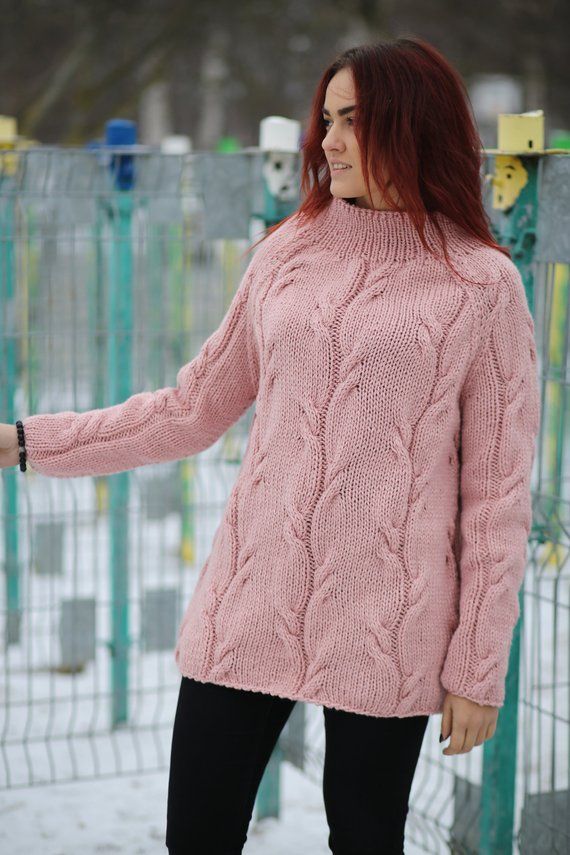 Hand Knit Slochly Sweater For Women, Loose Sweater, Warm Sweater, Chunky Long Sweater, Soft Sweater, Oversized Sweater