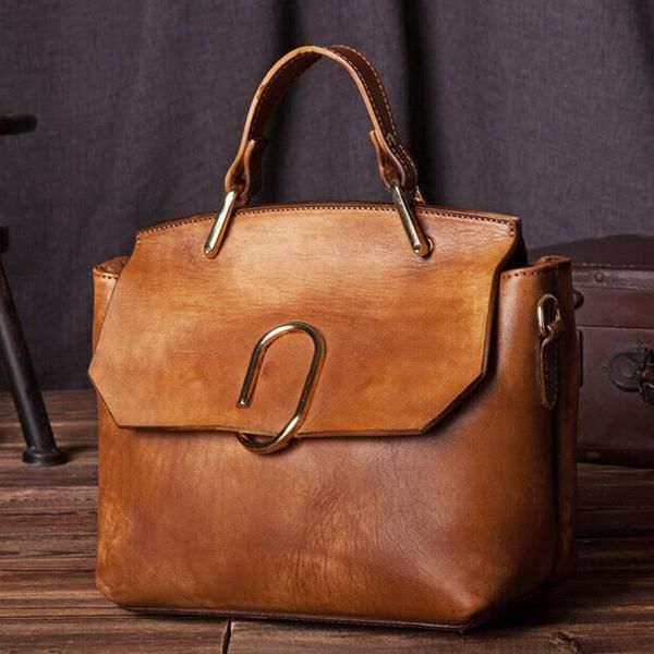 Handmade Leather Purse, Women’s Fashion Handbag, Vintage Brown Small Satchel C20…