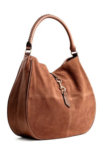 Hobo bag with suede details