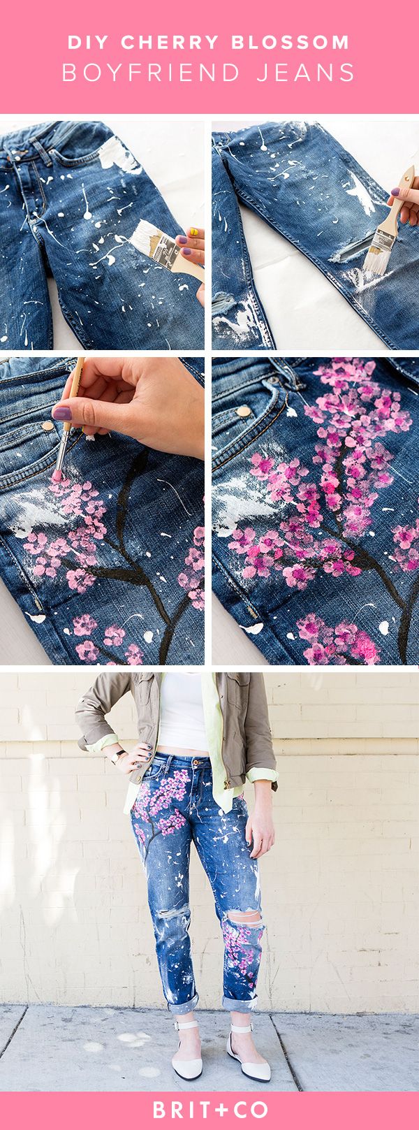 How to DIY Blake Lively’s $500 Cherry Blossom Boyfriend Jeans