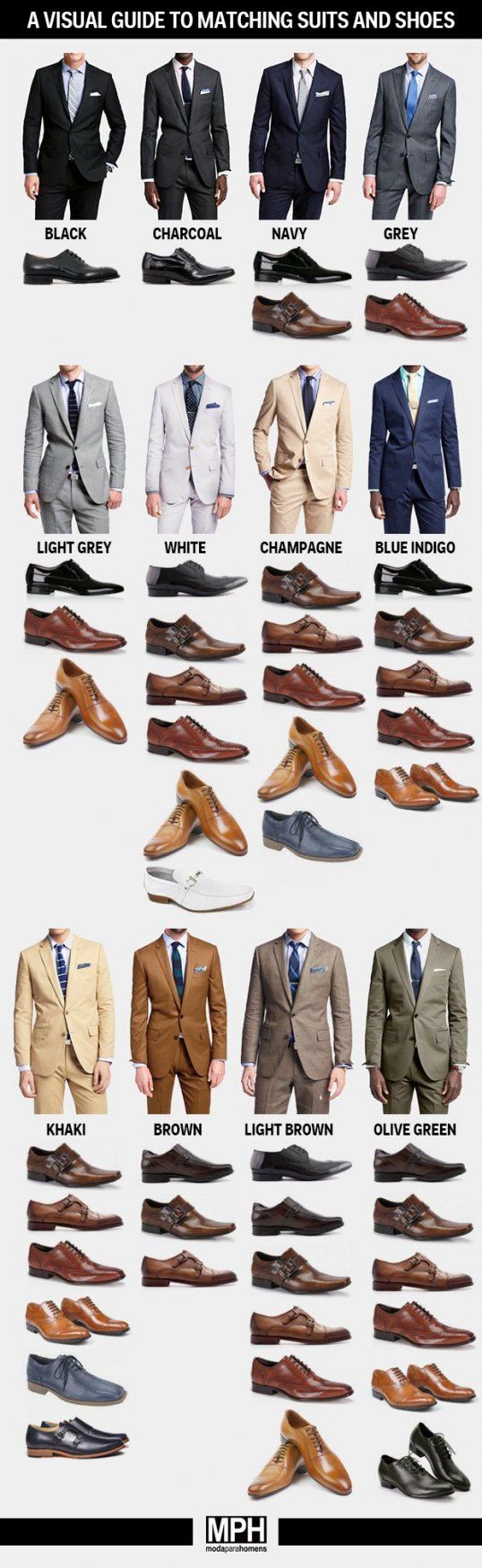 How to pick the perfect pair of shoes for every color suit