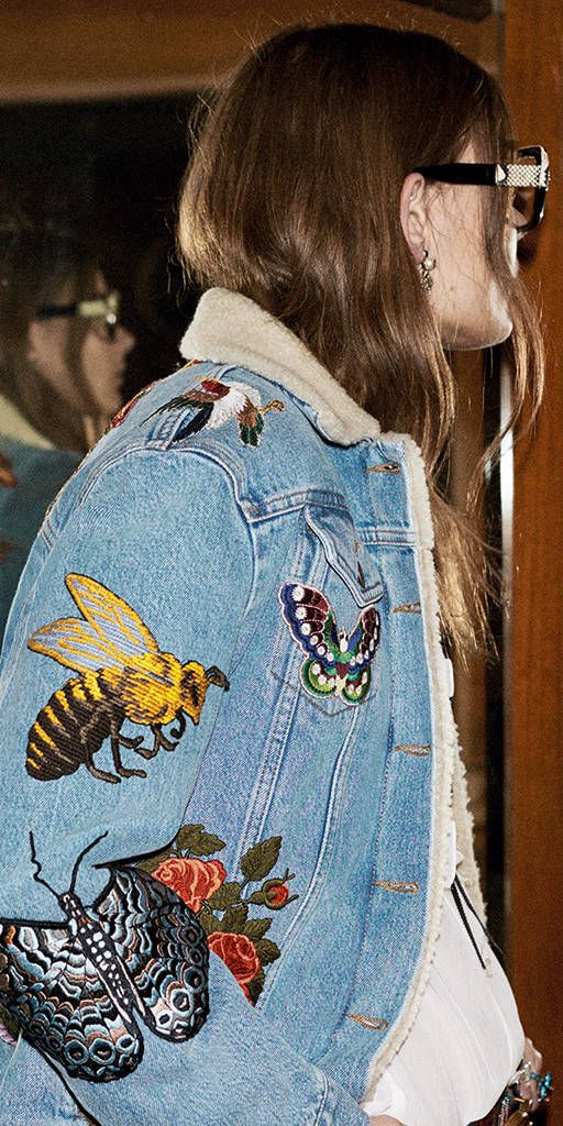 INSPIRE ME  This Gucci embroidered denim jacket from their Pre-Fall 2016 show fe…