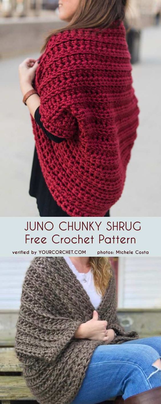Juno Chunky Shrug Free Crochet Pattern