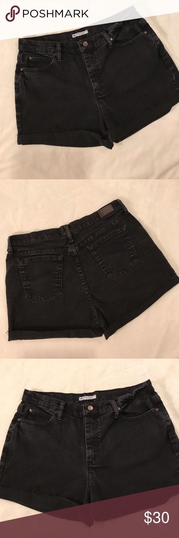 {Lee} black cutoff jean shorts high waisted {Lee} black cutoff jean shorts high …