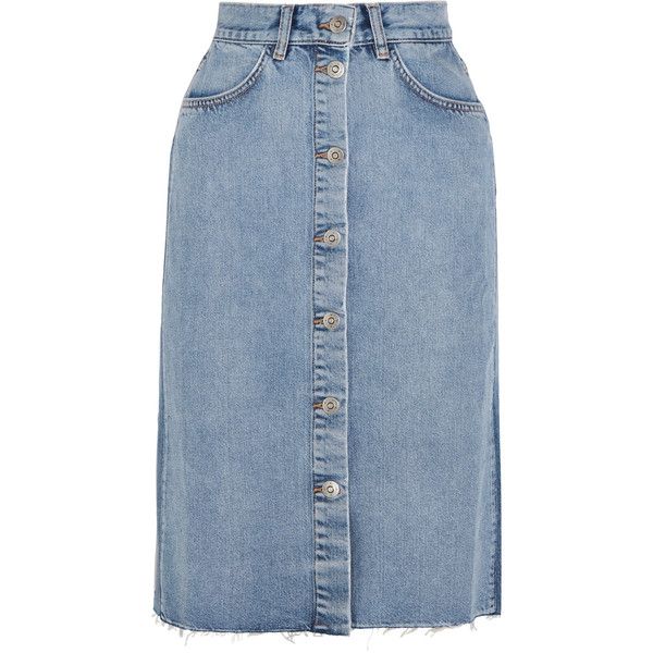 M.i.h JeansPark Denim Midi Skirt (€245) ❤ liked on Polyvore featuring skirts…