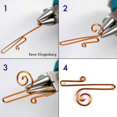 Making an open spiral for Wire Ear Cuff with Changeable Dangles – tutorial by Re…