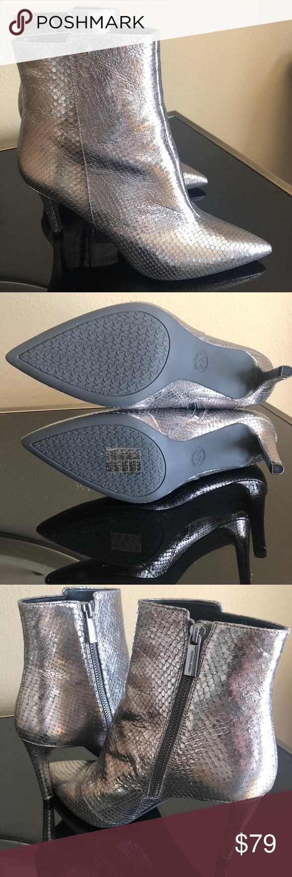 Michael Kors DOROTHY Ankle Boot – Metallic Sz  8.5 Super cute metallic ankle boo…