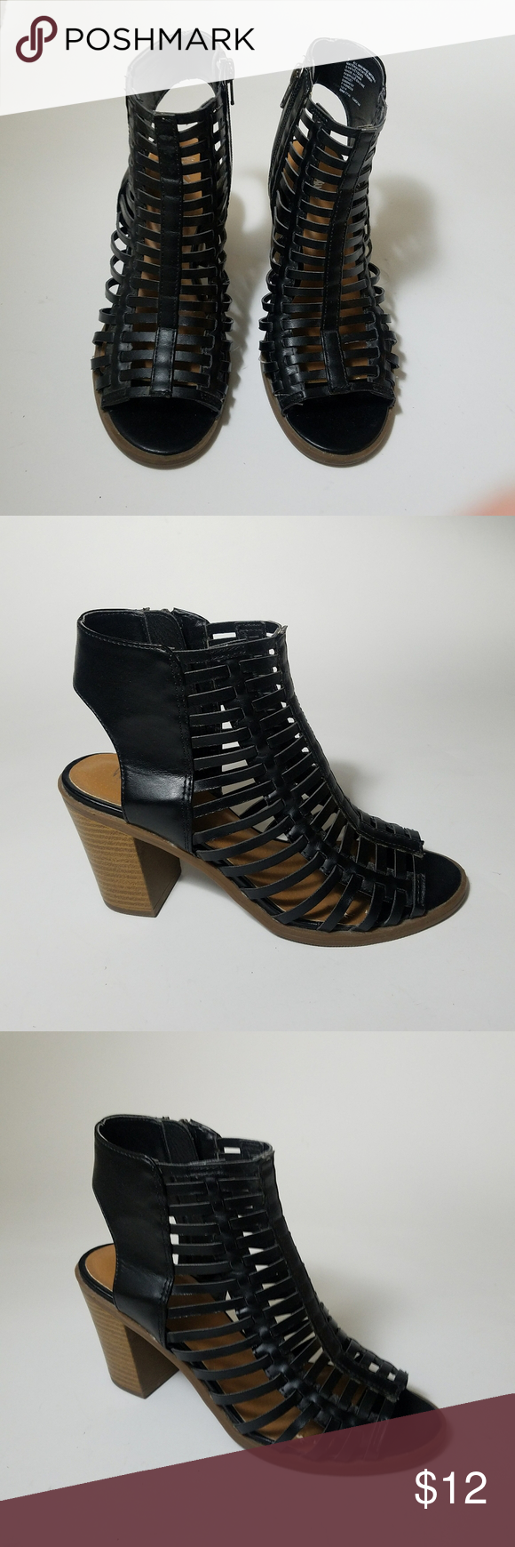 Mossimo black high heel gladiators Size 7 Mossimo for Target  black high heel gl…