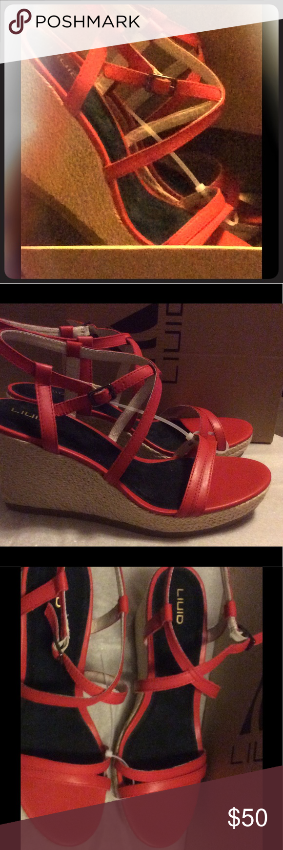 NWT Sexy Liuid Red Wedge Sandals Size 10  This is a listing for a new pair of Se…