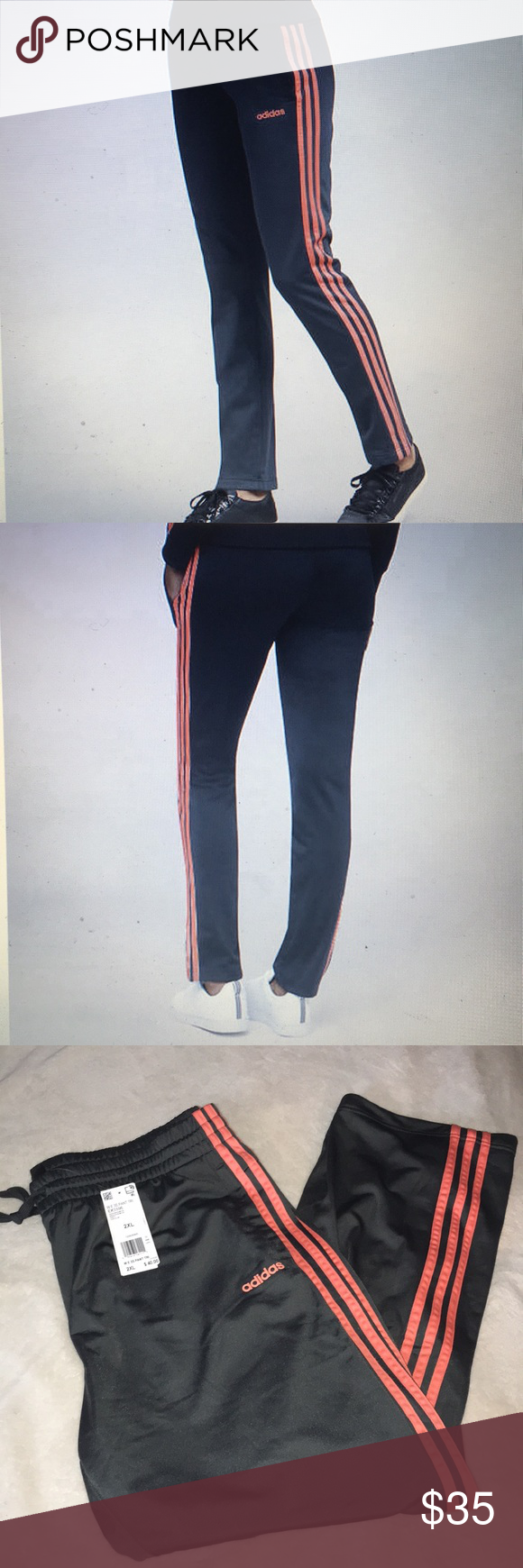 NWT Women’s Essentials 3-Stripe Pant Size XXL Sporty Comfy Track Pant Tricot E…