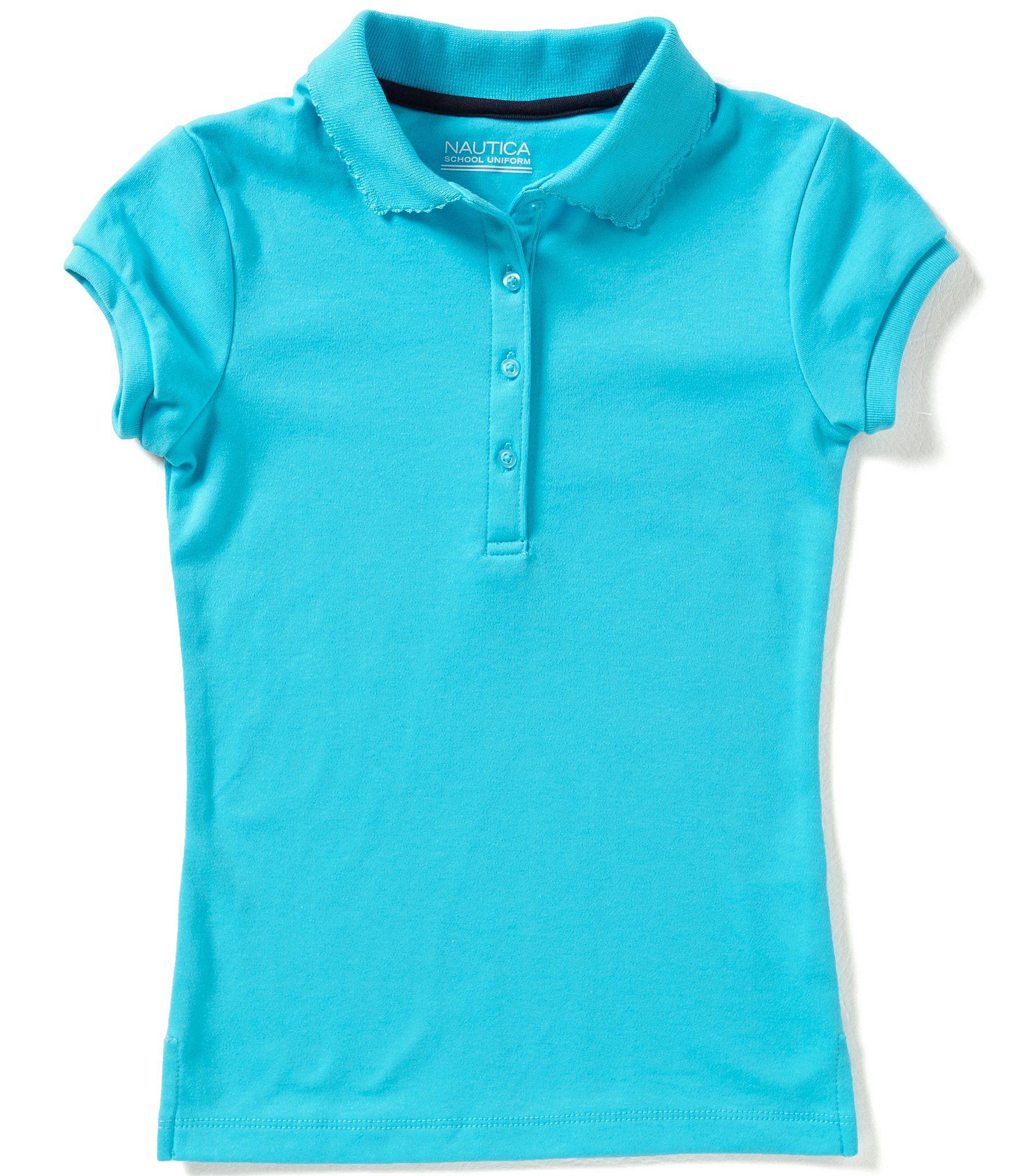 Nautica Big Girls 7-16 Short Sleeve Polo Shirt – Forest Green M