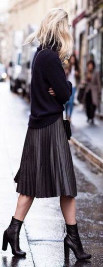 New how to wear black ankle boots outfits midi skirts ideas