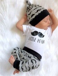 Newborn Baby Girl Boy Tops Romper Long Pants Legging Hat 3PCS Outfit Set Clothes | Wish