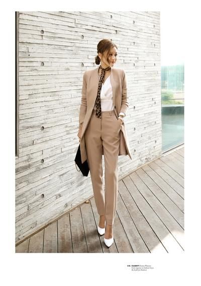 Pant Suits For Women Blazer Set Autumn Lady Business Office Work Korean Style Uniform V-neck Long Jacket Elegant Pants Suits