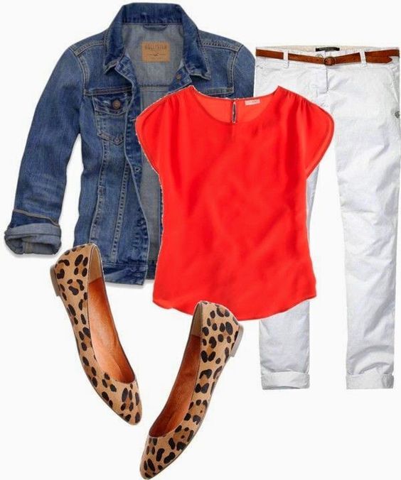 Pinterest Told Me To Wear Orange, White, Denim, and Leopard…….Pinterest is So Dang Smart