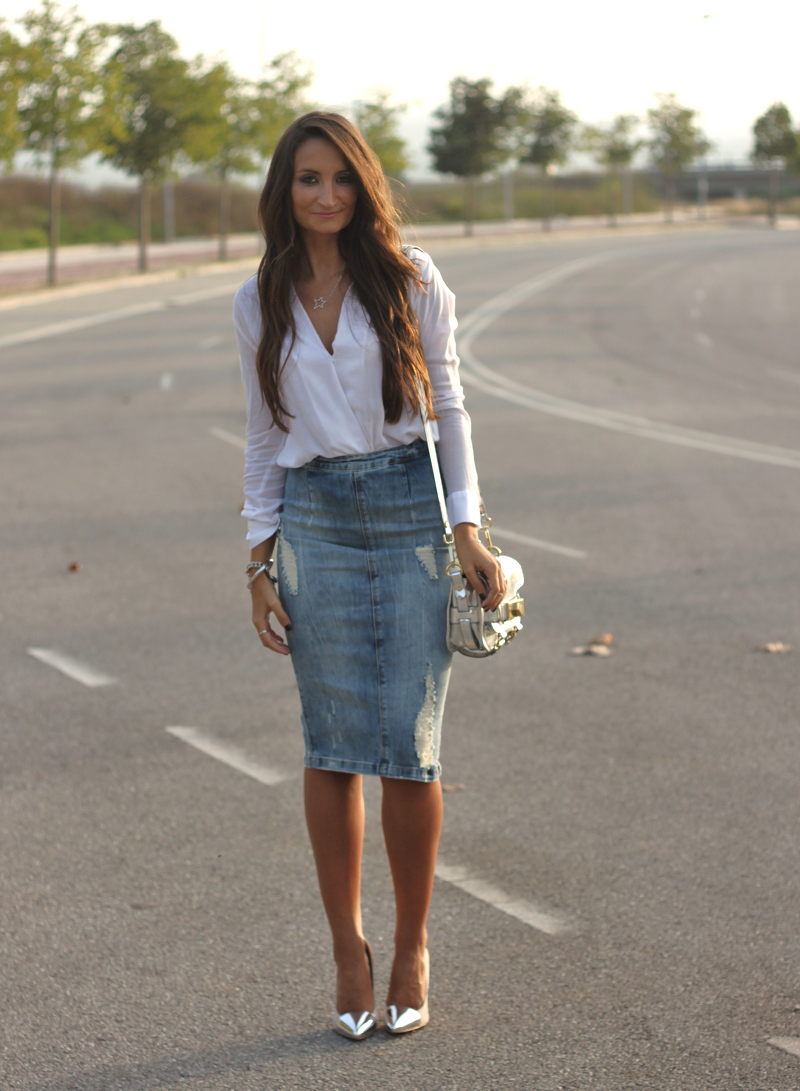 Pure Style by Erika: Denim Midi Skirt