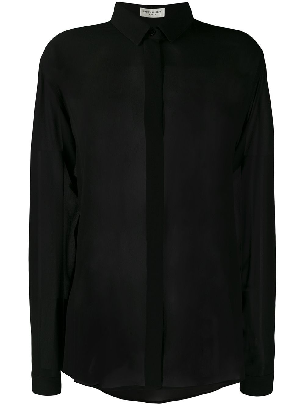 Saint Laurent silk sheer shirt – Black