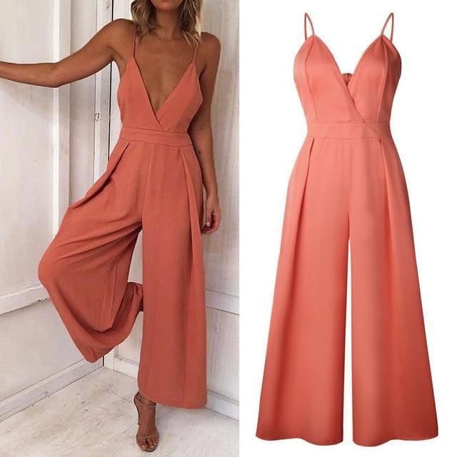 Sleeveless Women Ladies Clubwear Jumpsuit Summer Playsuit Bodycon Party Clothes Fashion Jumpsuit Trousers For Ladies – Pink S