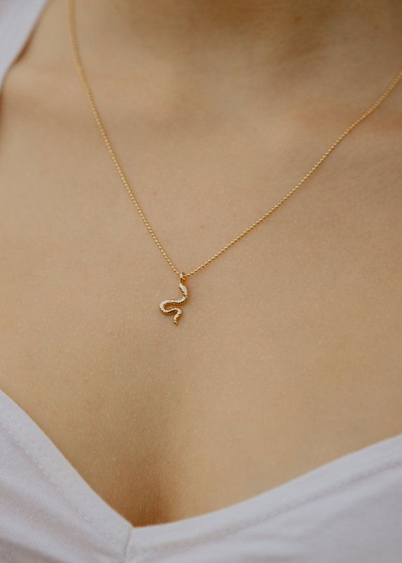 Snake Necklace | Snake Necklace Gold | Gold Charm Necklace | Snake Gift for Best Friend | Girlfriend Gift | Gift for Wife