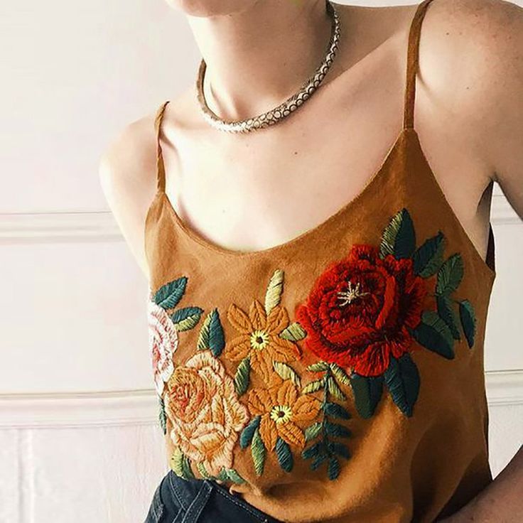 Suede Embroidery Top