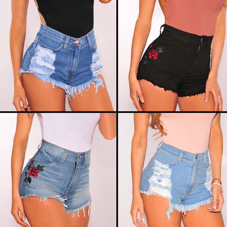 Summer Womens Casual High Waisted Short Mini Jeans Ripped Jeans Shorts Hot Pants…