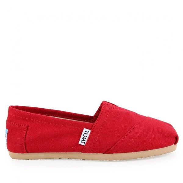 Toms Womens Red Original Classic Canvas Shoes found on Polyvore