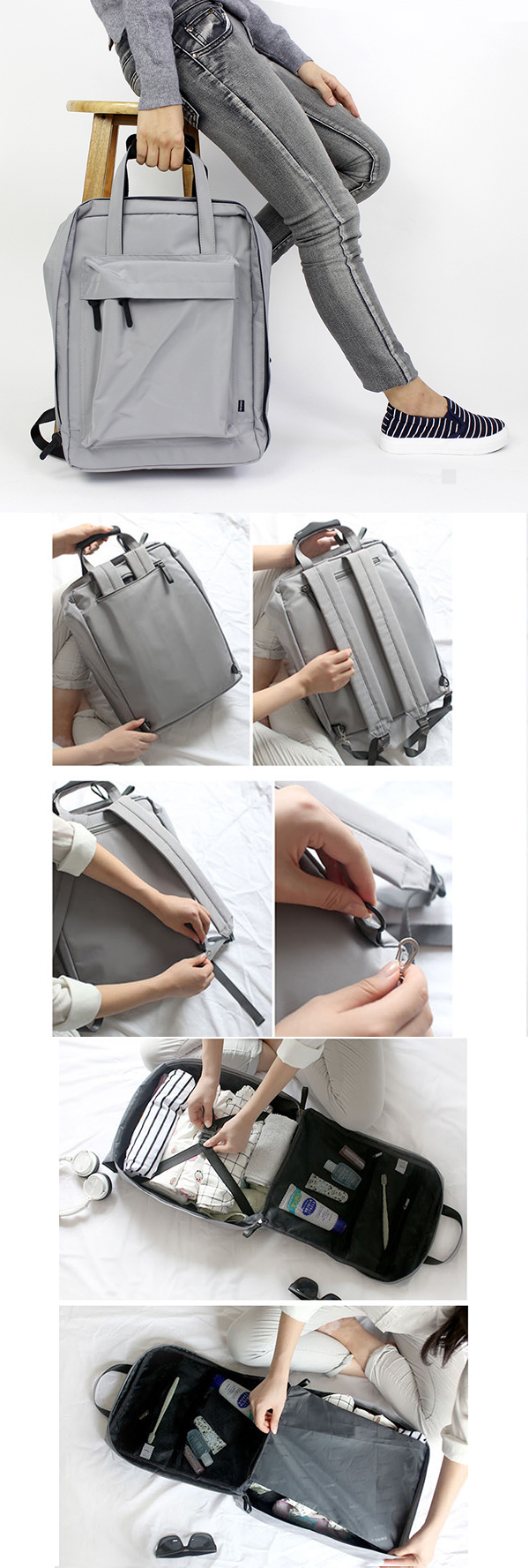 Travel Waterproof Nylon Storage Backpack Outdoor Women Men Handbag