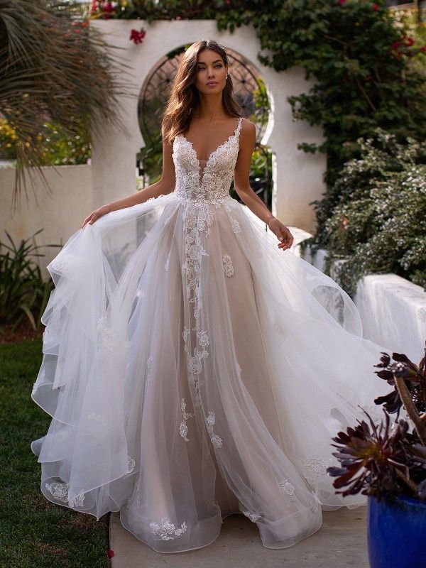 Tulle Full A-Line Wedding Gown Moonlight Couture H1394