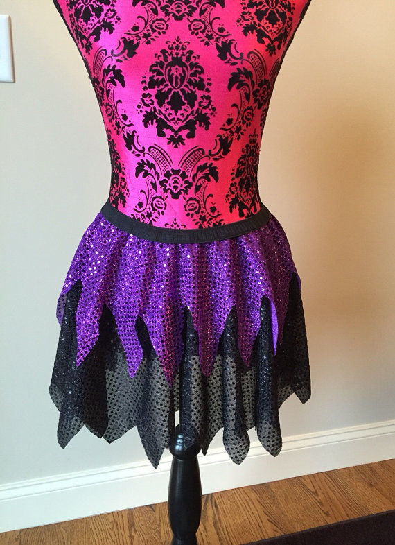 Ursula Running Skirt, Maleficent Running Skirt, Sparkle Running Skirt, 5K Skirt, Race Skirt, Princess Skirt, Purple Sparkle Skirt