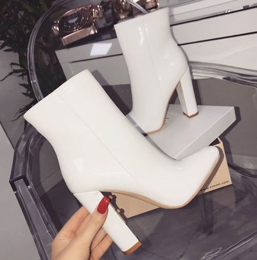 White High Heel Bootie | Leathee Boots