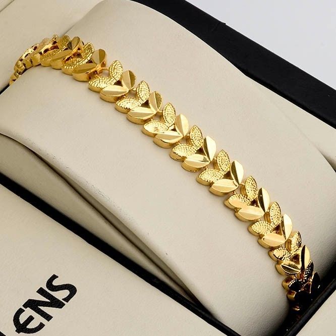 Women Bracelet Fashion Chain 18K Yellow Gold Filled 7.7″ Link 8mm Charm Jewelry