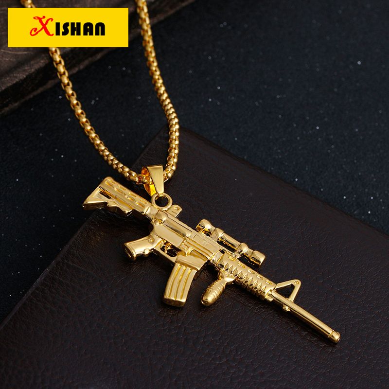 XS923 Sniper rifle NECKLACE Maxi Statement Necklaces Men Gold Twisted Chain Gun Pendant HipHop Jewelry For Women/Men Wholesale – Dream Jewelry Place. Find Earring, Necklace, Rings and More.